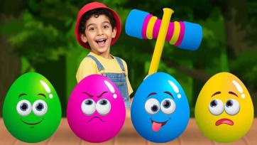 Monkey Farmer and the Surprise Eggs - Baby Birds Learn Colors