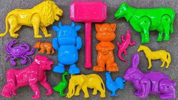 Rainbow Animal Toy Parade - Learn Colors and Animals for Kids
